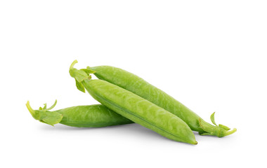 fresh green peas isolated on a white background