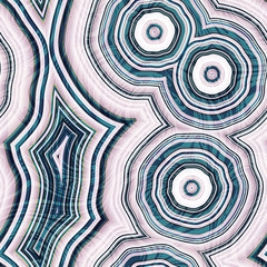 Infinite Agate Geode Seamless Repeat Vector Pattern Swatch. Bands and crystal centers. Abstract, natural, contours, raw, earth, stone, rock, mineral, nature, random, colorful. Generative Art.