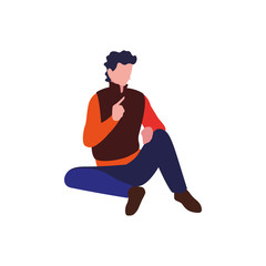 man avatar character on white background