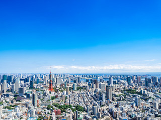 Fototapeta na wymiar 東京　青空と都市風景
