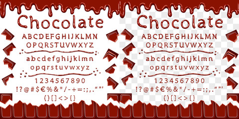 Chocolate letters and sweet frame