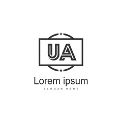 UA Letter Logo Design. Creative Modern UA Letters Icon Illustration