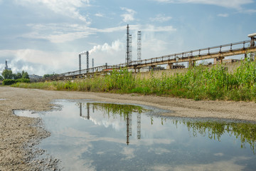 old ecologically polluting plant industry