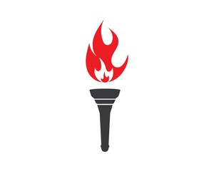 torch logo icon illustration vector design