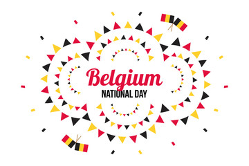 Vector illustration, greeting card for Belguim National Day, 21 july.
