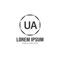 UA Letter Logo Design. Creative Modern UA Letters Icon Illustration