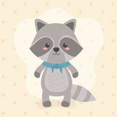 cute and little raccoon character