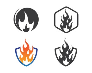 Fire flame Logo icon vector illustration design