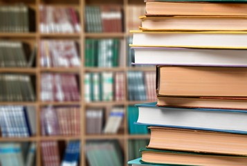 Stack of books, education and learning background