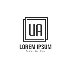 UA Letter Logo Design. Creative Modern UA Letters Icon Illustration