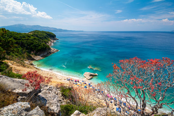 view on Pulebardha Beach between Ksamil and Saranda in Albania