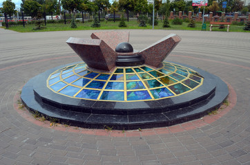 Monument and memorial park in memory of Chernobyl Disaster. Kiev
