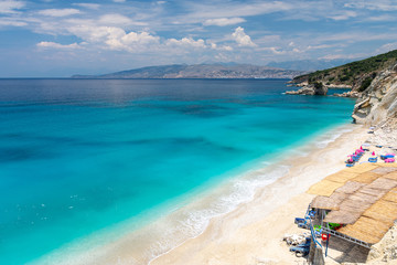 Fototapeta na wymiar view on Mirrors beach between Ksamil and Saranda in Albania