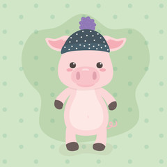 cute and little piggy character