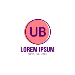 UB Letter Logo Design. Creative Modern UB Letters Icon Illustration