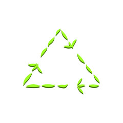 Recycle icon, inspired design by green bamboo
