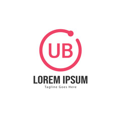 UB Letter Logo Design. Creative Modern UB Letters Icon Illustration