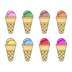 Rainbow ice  cream cone image hd