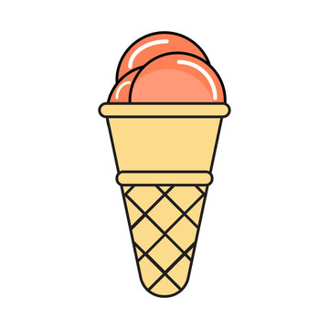 Orange Ice Cream Cone Hd Image