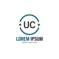 UC Letter Logo Design. Creative Modern UC Letters Icon Illustration