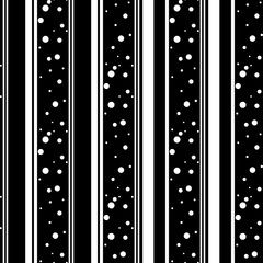 Seamless Dots and line seamless Pattern. Vector Black and White Circle Background. Abstract Pixel Texture. Minimal Graphic Design