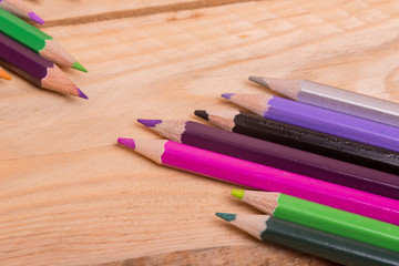 Obraz premium color pencils on wooden background