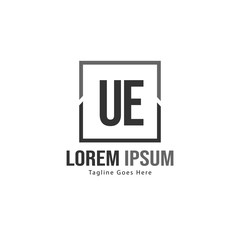 UE Letter Logo Design. Creative Modern UE Letters Icon Illustration