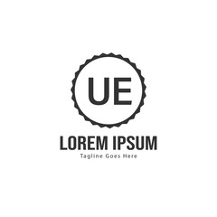 UE Letter Logo Design. Creative Modern UE Letters Icon Illustration