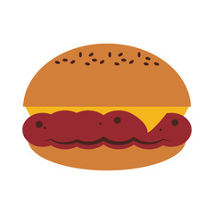 Fast food hamburger with cheese