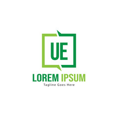 UE Letter Logo Design. Creative Modern UE Letters Icon Illustration