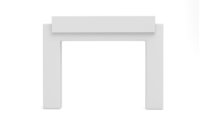 Exhibition Booth Tension Advertising Banner Square Arch Portable Display Stand. 3d render .