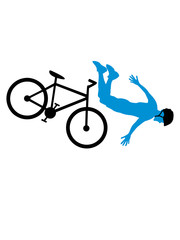 Obraz premium fahrradunfall sturz fahrradhelm fahrrad fahren stürzen fallen boden verletzen unglück helm biker schmerzen überschlag clipart design cool