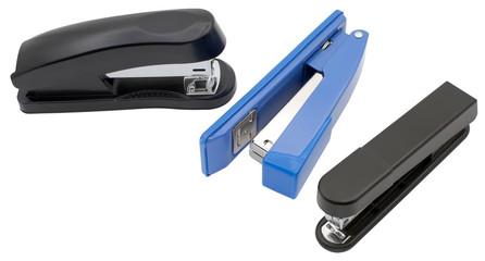 staplers isolated on a white