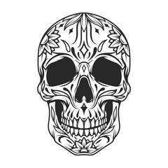 Mexican sugar skull monochrome concept