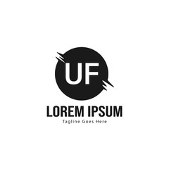 Obraz premium UF Letter Logo Design. Creative Modern UF Letters Icon Illustration