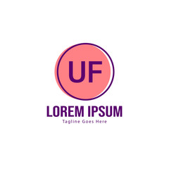 UF Letter Logo Design. Creative Modern UF Letters Icon Illustration