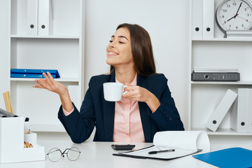 business woman working in office