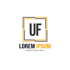 UF Letter Logo Design. Creative Modern UF Letters Icon Illustration