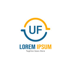 UF Letter Logo Design. Creative Modern UF Letters Icon Illustration