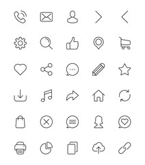 Multimedia Icon Set Outline 64 px
