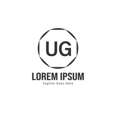 UG Letter Logo Design. Creative Modern UG Letters Icon Illustration