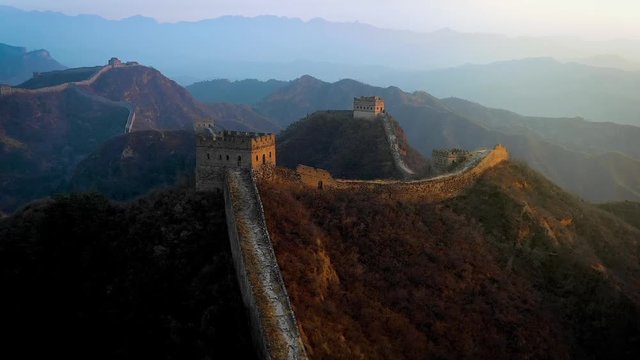 Flying over the Great Wall of China