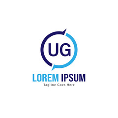 UG Letter Logo Design. Creative Modern UG Letters Icon Illustration