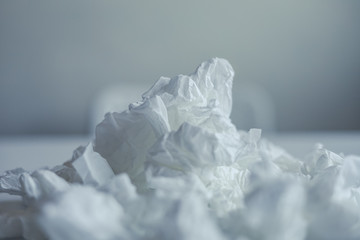 Abstract white tissue mountain range concept.