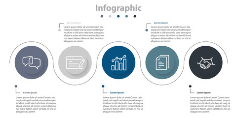 infographic timeline colorful abstract, infographic 5 step