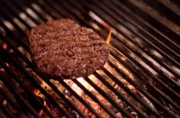 delicious grilled meat on barbecue