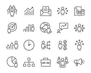 set of job seach icons ,such as work, career, traning, business, skill, meeting