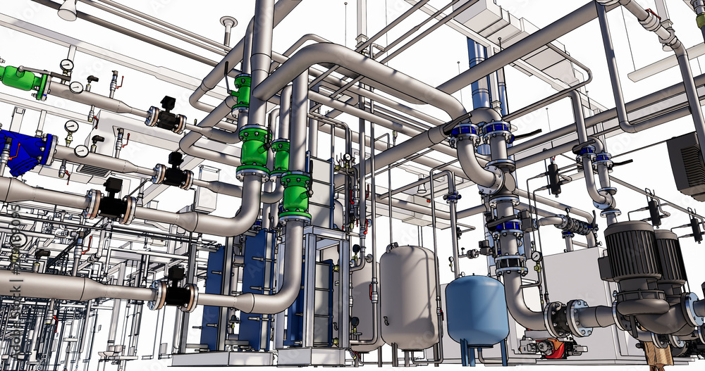 Aufkleber bim model conceptual visualization of the utilities of the building