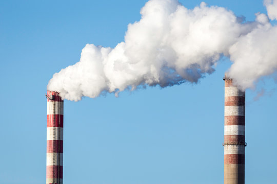 chimneys of combined heat and power station