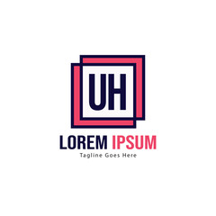 UH Letter Logo Design. Creative Modern UH Letters Icon Illustration